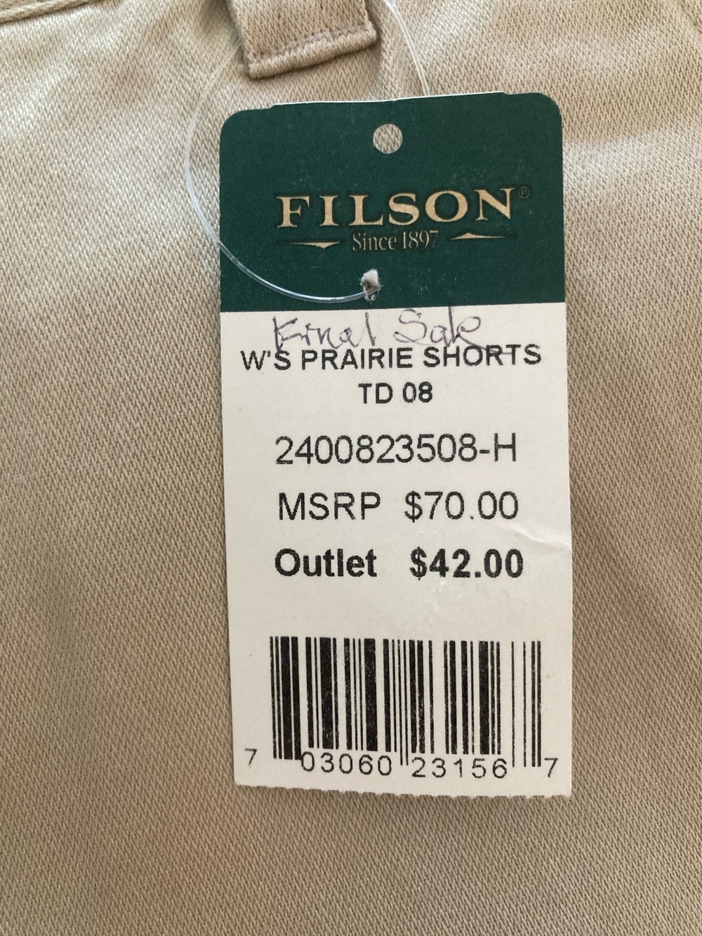 NWT Filson Women’s Prairie Shorts- Size 8 - Picture 4 of 10